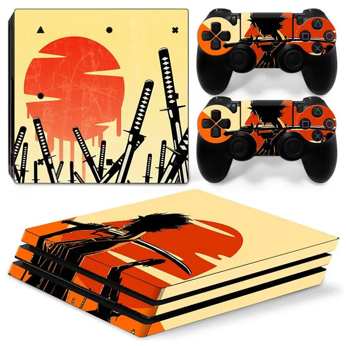 Многоцветная виниловая кожа для PS4 Pro наклейка консоль+ 2 контроллера наклейка PCV наклейка для sony Playstation 4 Pro Аксессуары для игр