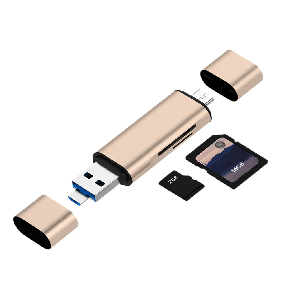 USB 2,0 3 в 1 type-C Micro USB комбо 2 слота устройство для чтения карт SD TF OTG адаптер для смартфона компьютера ноутбука A30