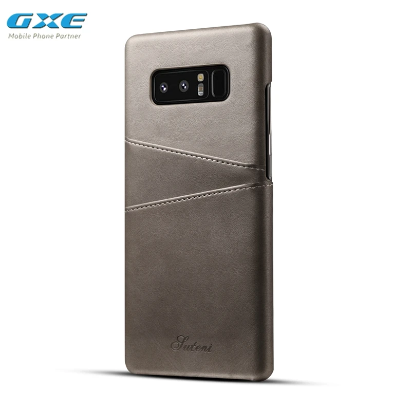 Роскошный чехол из натуральной кожи для samsung Galaxy Note 8 Note 9, Ретро стиль, защитный чехол на заднюю панель, чехол для S9 Plus S8 Note9 - Цвет: Gray