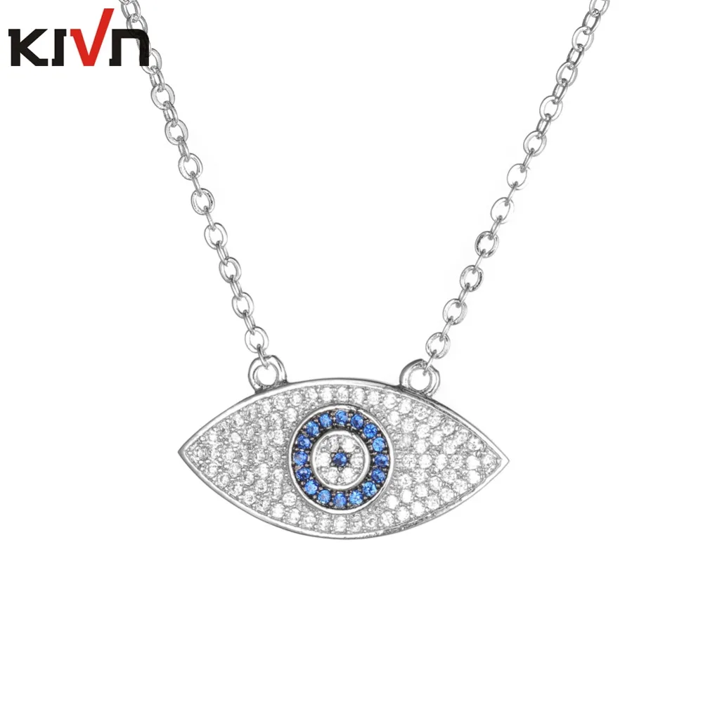 

KIVN Fashion Jewelry Turkish Blue eye CZ Cubic Zirconia Womens Girls Bridal Wedding Pendant Necklaces Christmas Birthday Gifts