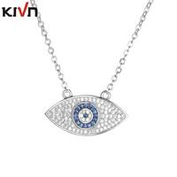 kivn fashion jewelry turkish blue eye cz cubic zirconia womens girls bridal wedding pendant necklaces christmas birthday gifts