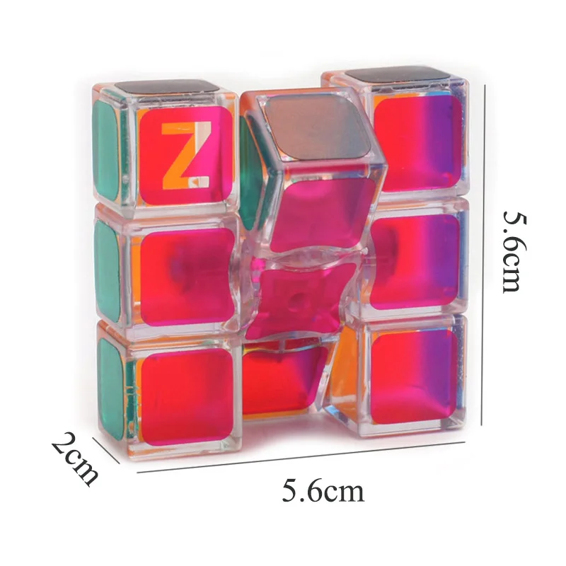 Новый цветной прозрачный гибкий одноуровневый магический куб 1x3x3 головоломка