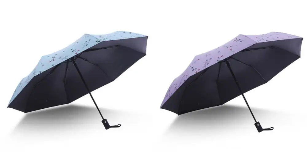 Blue and Purple Ветрозащитный складной автоматический зонт от дождя для женщин, роскошные большие ветрозащитные зонты от дождя для мужчин с черным покрытием 8K - Цвет: Blue and Purple