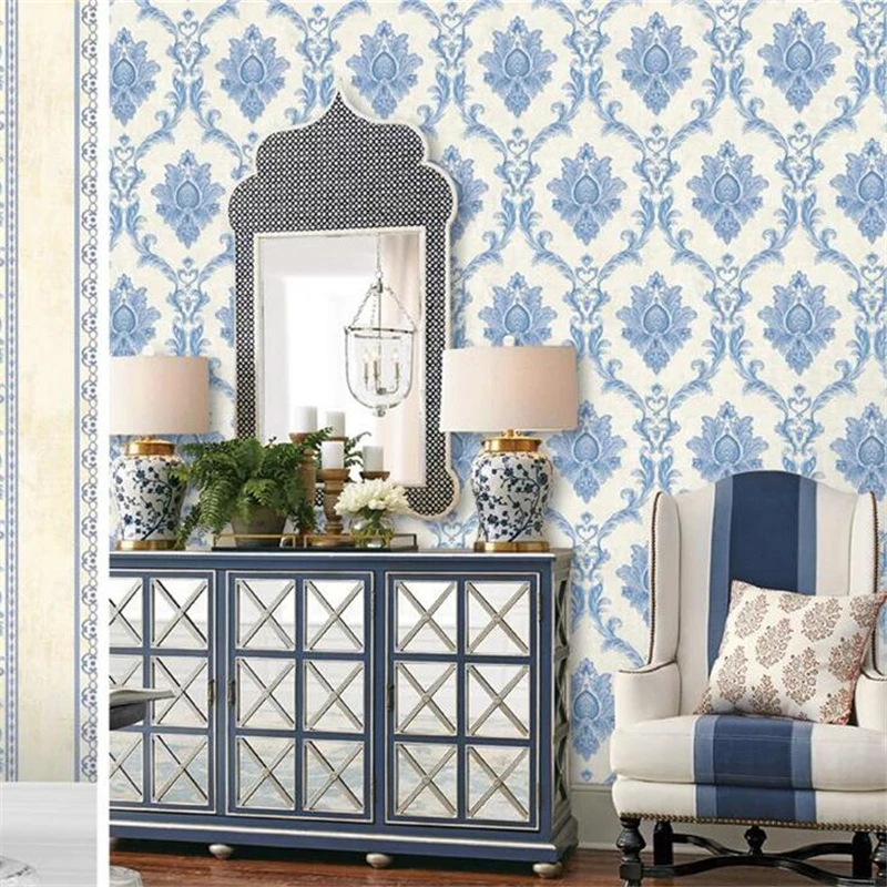 

wellyu papel de parede Luxury European Hotel Damascus Wallpaper Beauty Salon Stripe AB Wallpaper TV Background Wall