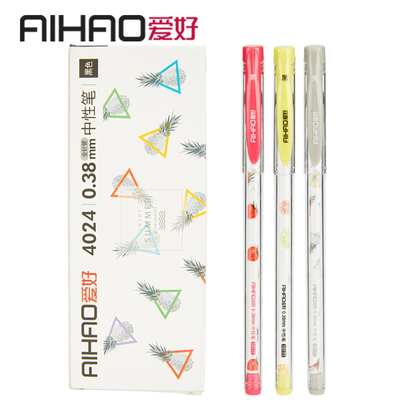 Новое поступление AIHAO брендовая гладкая пишущая ручка все иглы 0,38 мм точка цветная пишущая ручка 4 шт./кор
