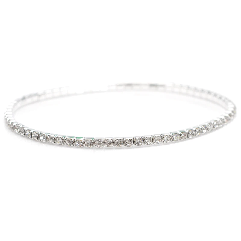 1Pc 1/2 Row Gold Silver Color Crystal Stretch Anklet For Women Girls Elastic Foot Chain Ankle Bracelet Bangle Jewelry Gifts | Украшения и