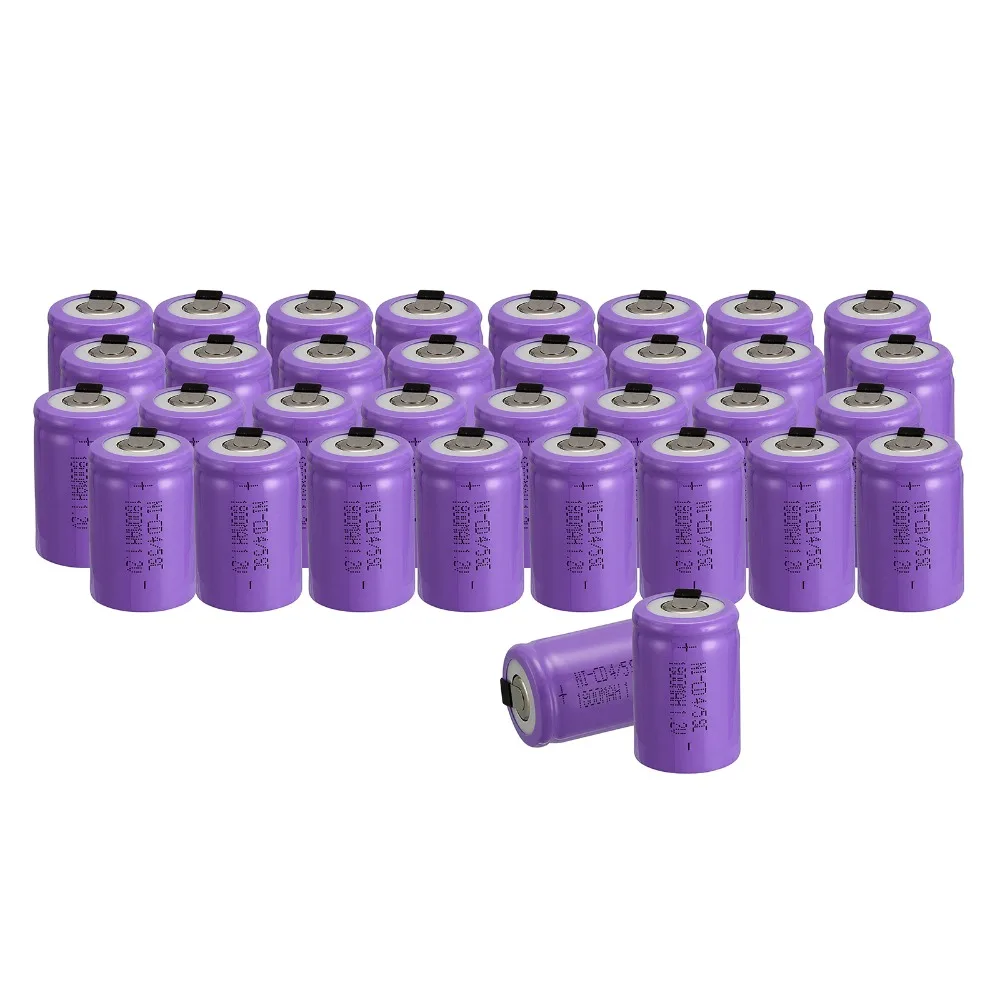 

36 шт., Ni-Cd аккумуляторы 3,3 см x 2,2 см, 4/5 в, 1,2 мАч