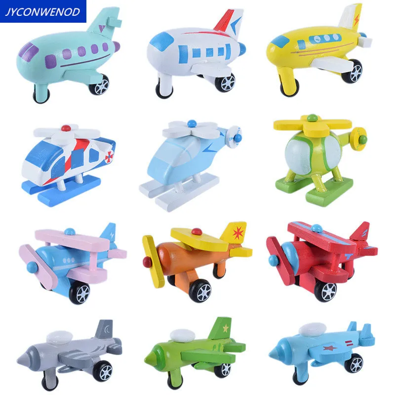 Игрушечный мини-автомобиль, деревянный, разные транспортные средства, гоночная модель, набор самолетов для новорожденных, детей, Обучающие ... от AliExpress WW