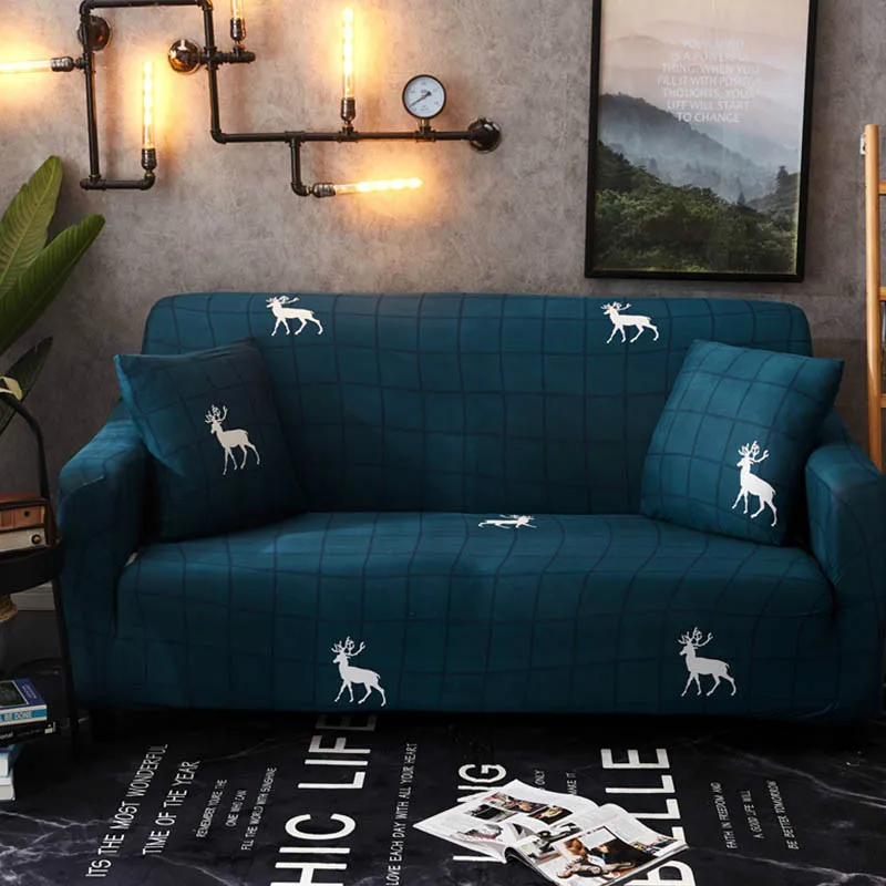 

Deer Sofa Slipcovers Tight Wrap All-inclusive Slip-resistant Elastic Cubre Sofa Towel Corner Sofa Cover Couch Cover
