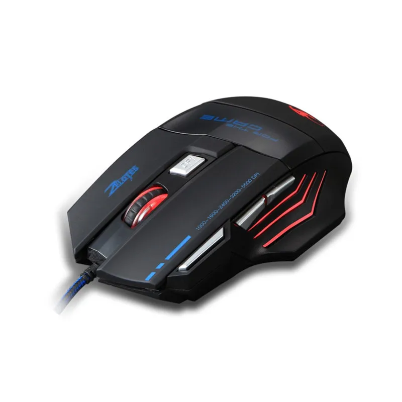 ZELOTES компьютерная периферийная игровая мышь Проводная версия 5500 dpi 7 кнопок USB светодиодный Проводная оптическая игровая мышь May15