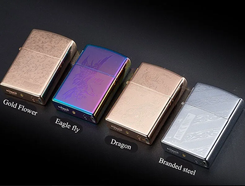 Электронная зажигалка ветрозащитный Ультра тонкий металлический импульса USB