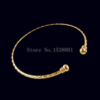 simple style bracelet yellow gold filled womens cuff bangle dia 60mm