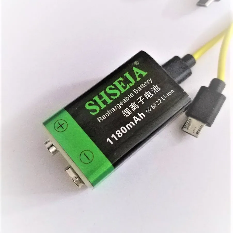 Новая батарея 9V 1180mAh микро USB аккумуляторная Lipo | Электроника