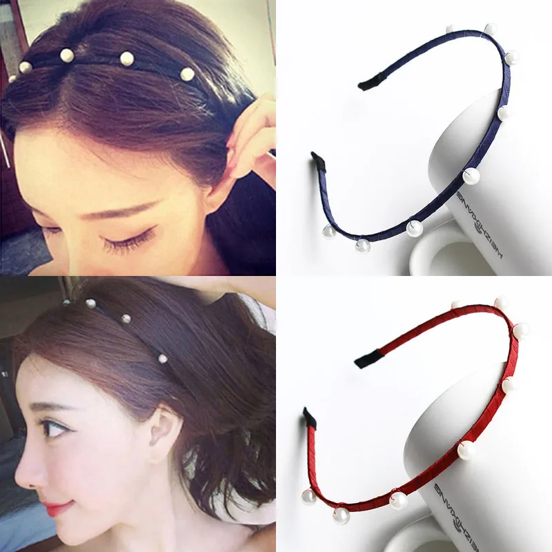 

Hot Sale 2018 New Girls Pearls Hairbands Korean Style Lady Women Beauty Elegant Cute Hair Holders Accessories Fashion Head Hoop
