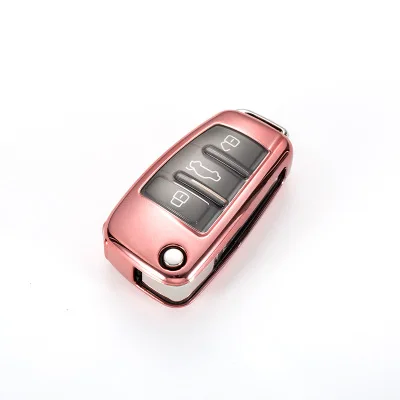 Pink ТПУ автомобильный Стайлинг Мягкий ТПУ авто ключ защитный чехол для Audi C6 A7 A8 R8 A1 A3 A4 A5 Q7 A6 C5 автомобильный держатель оболочки автомобиля-Стайлинг - Название цвета: Pink
