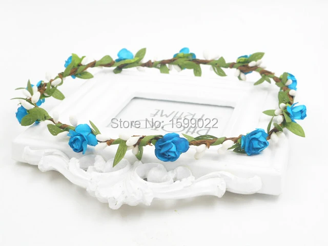 

10pcs/lot Bohemian Flower Crown Floral Wreath Headpieces Handmade Hair Band Rustic Wedding Bridesmaid Head Bands Party Headband