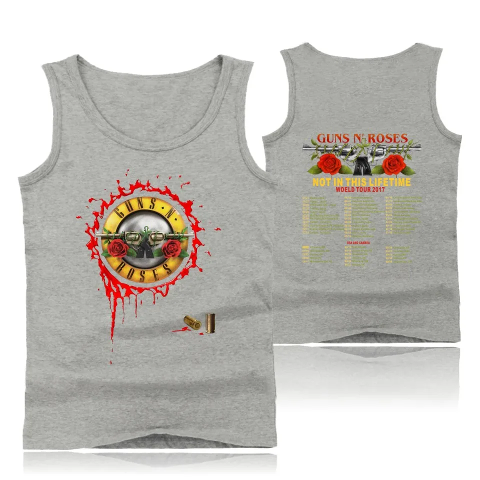 GUNS N ROSES, панковские майки для фитнеса, майка без рукавов, летняя майка, майка для спортзала, Мужская одежда для бодибилдинга, ружья и розы