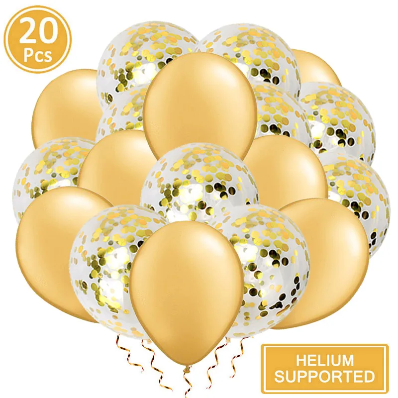 gold gold 20 шт конфетти латексные воздушные шары веселые рождественские украшения для домашнего стола на открытом воздухе счастливые Новогодние украшения дерево - Цвет: gold gold