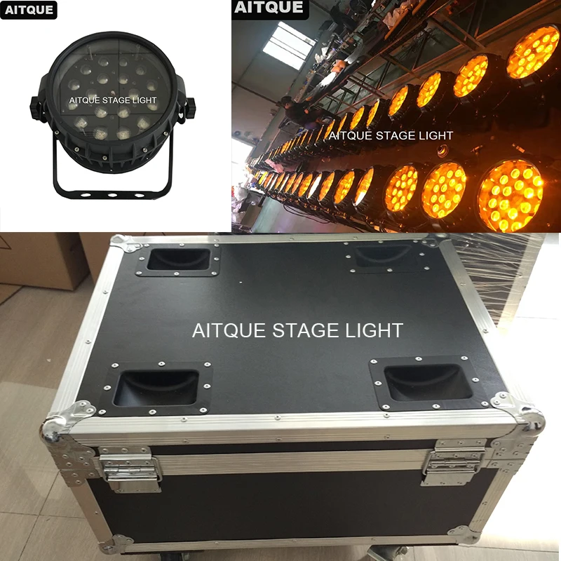 للبيع (12 قطعة/حالة) Dj Led تأثير Led الاسمية للماء 18x15w Rgbwa 5in1 Led الاسمية تكبير المرحلة Almunium الاسمية يمكن 64 ضوء Flycase
