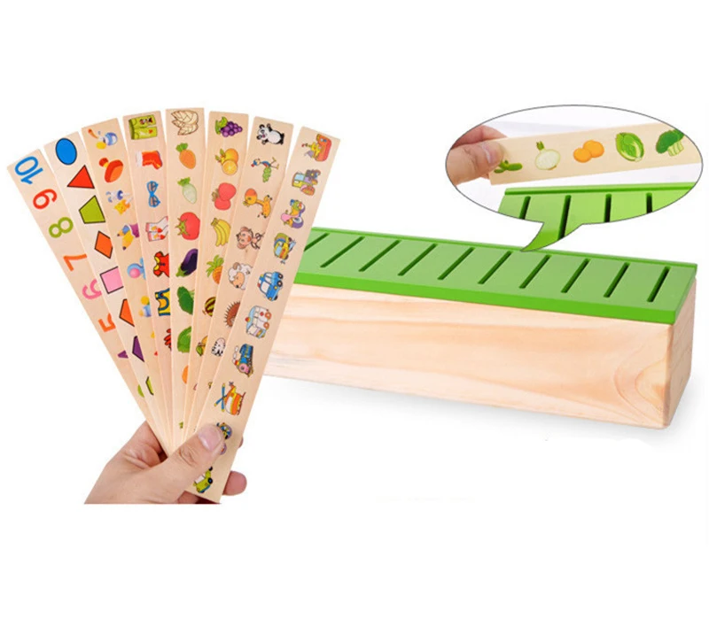 Montessori Wooden Puzzle Early EducationToys Knowledge Classification Box Mathematical Cognitive Matching |