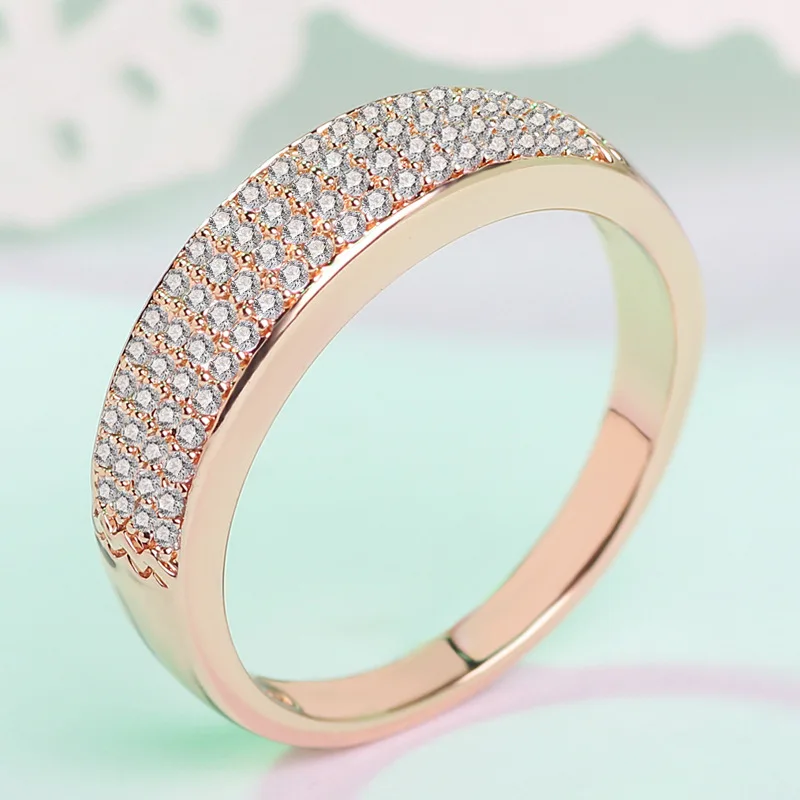 Роскошное обручальное кольцо с австрийским кристаллом 2 цвета|925 sterling silver jewelry|silver