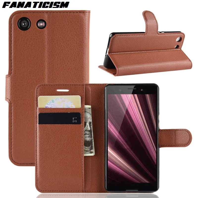 

100pcs Luxury Leather Stand Wallet Flip Cover For Sony XZS XZ1 XZ2 XZ3 XZ4 Compact Premium XA2 XA1 Plus Ultra L2 Phone Cases