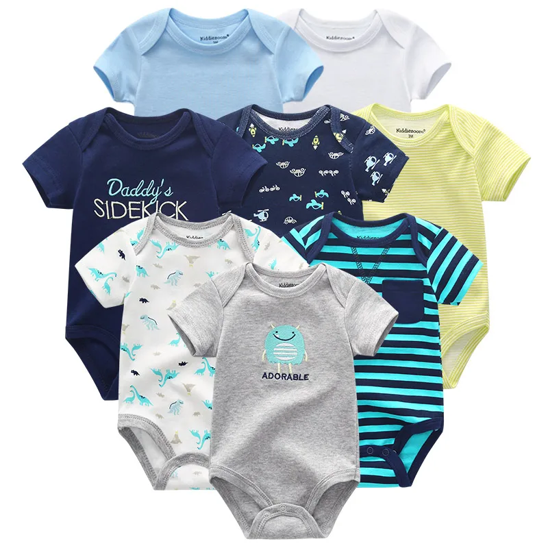 

2019 8PCS/Lot Rompers Girls Baby Clothing Unicorn Cotton Boys Clothes Short Sleeve Baby Girl Clothes Roupas de bebe Newborn