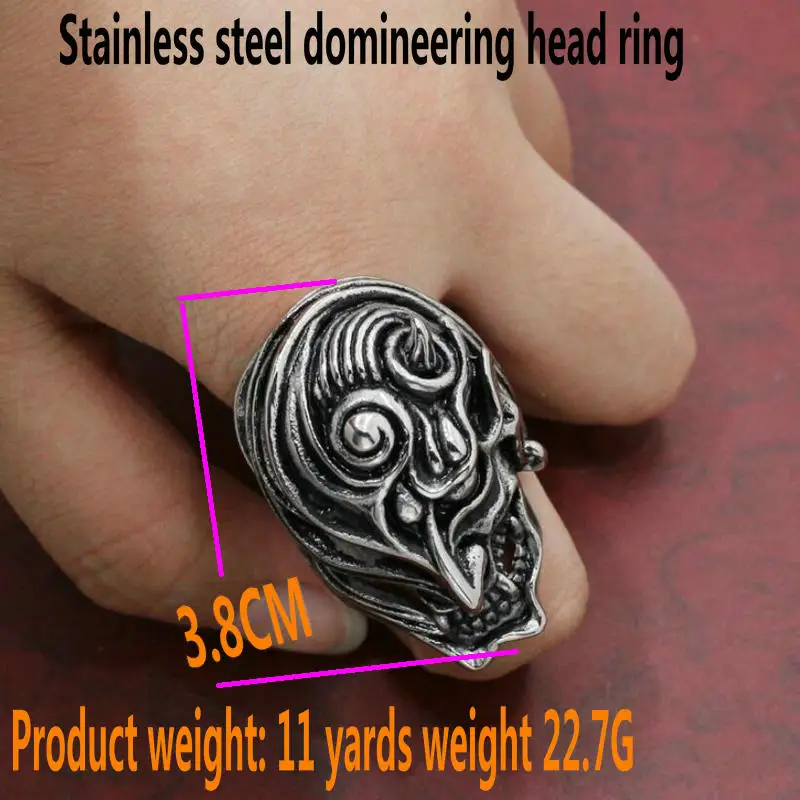 Мужское кольцо из нержавеющей стали массивное на указательный палец