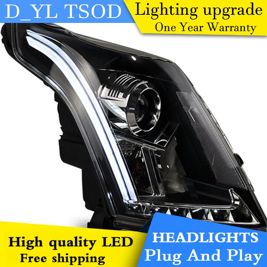 

D_YL Car Styling for Cadillac SRX Headlights 2011-2014 SRX LED Headlight DRL Lens Double Beam H7 HID Xenon bi xenon lens