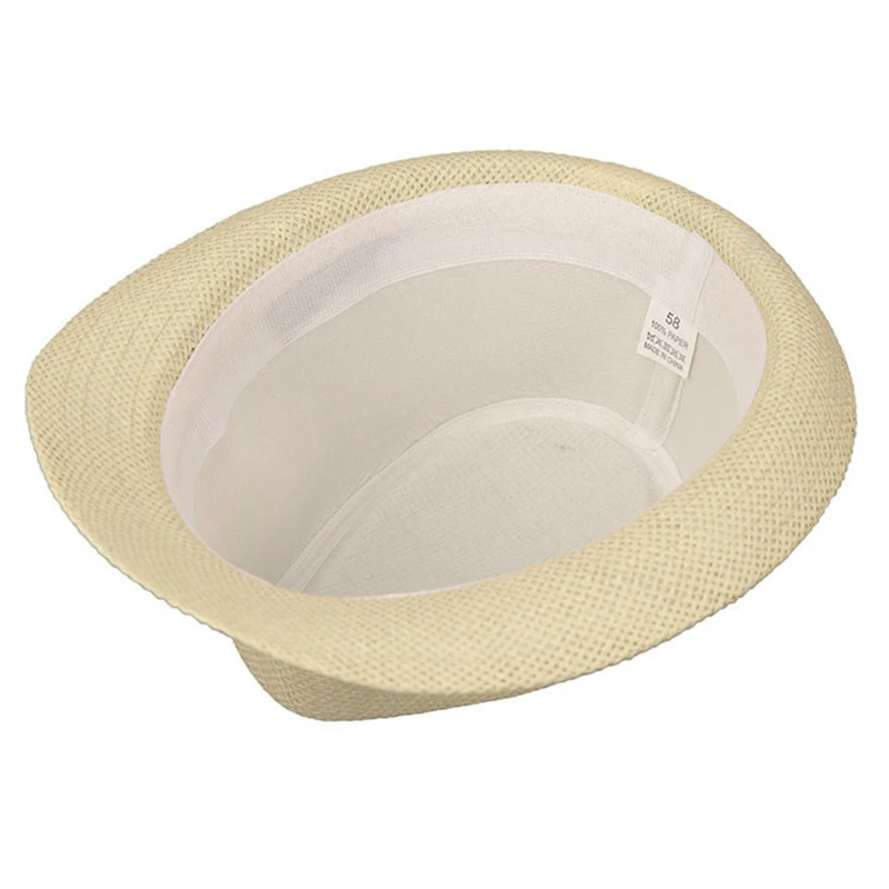 New Children Kids Summer Beach Straw Hat Jazz Panama Gangster Cap Outdoor Breathable Hats Girls Boys Sunhat | Аксессуары для