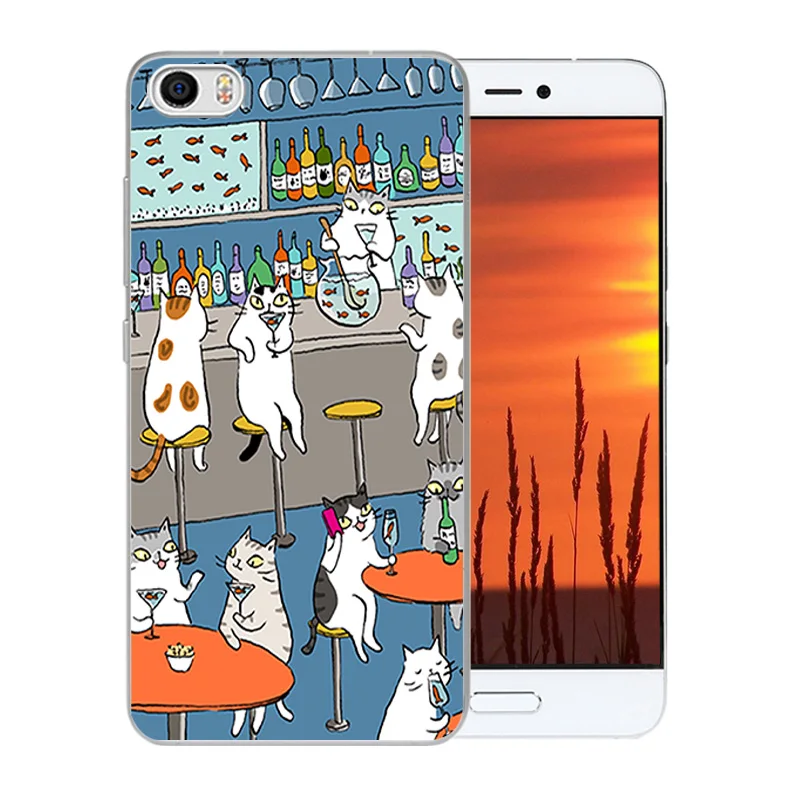 Soft TPU Case For Xiaomi 5 Mi MI5 M5 Cases Cover 5.15&quot Mobile Phone Back Cats Family Pattern Silicon Shells |