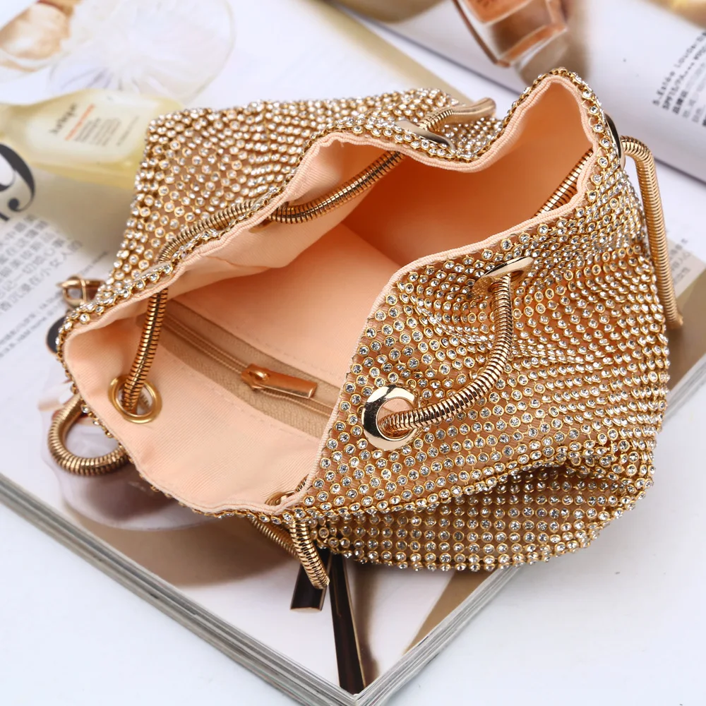 Hand-held dinner bags cross-border diamond evening bucket drill clutch multifunctional | Багаж и сумки