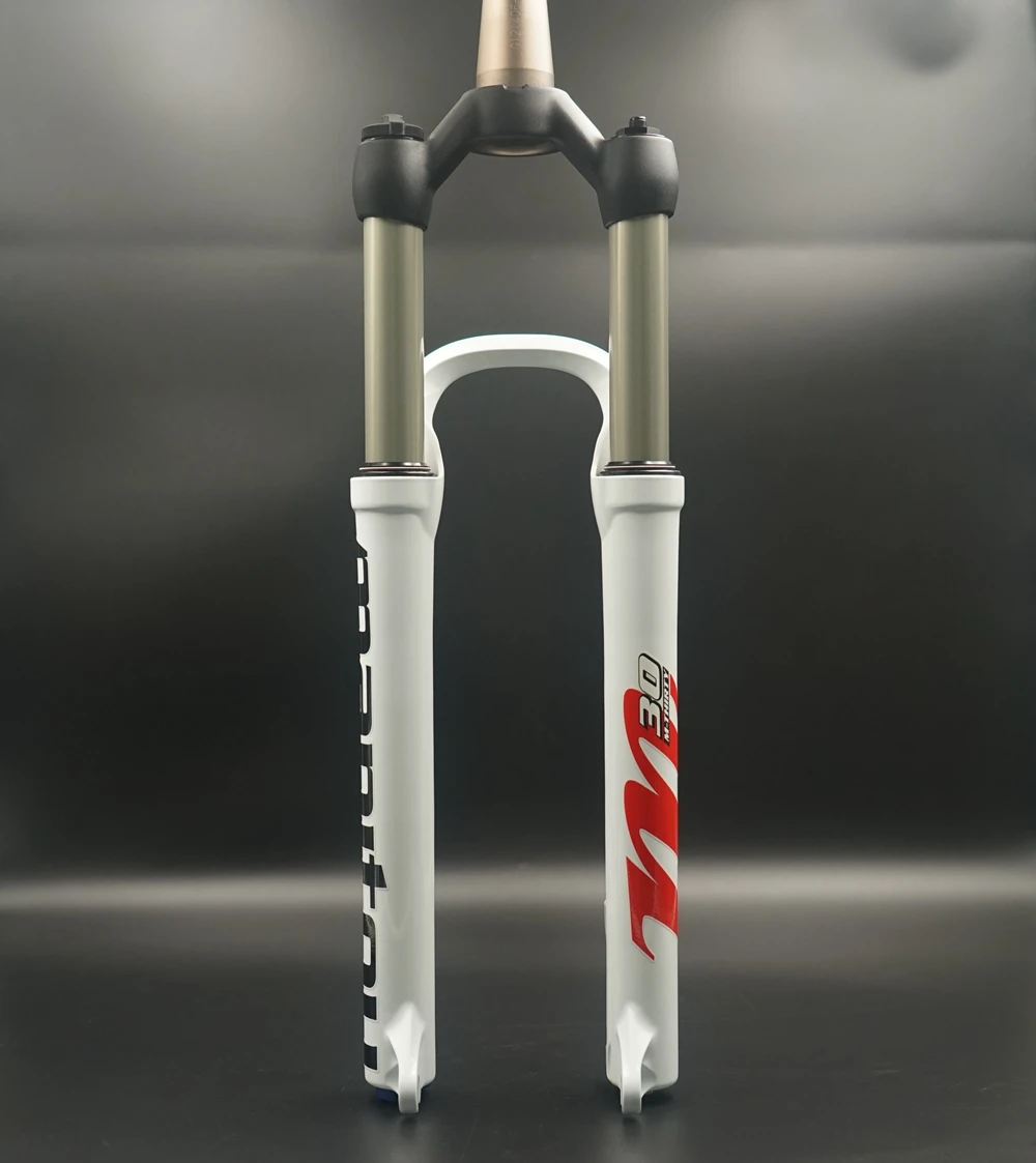 2016 Manitou M30 27.5&quot 26&quot Suspension Bike Bicycle MTB Fork Manual Contorl Alloy Disc Brake Air Oil - white | Спорт и
