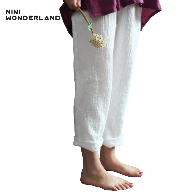 Брюки NINI WONDERLAND женские свободные хлопковые повседневные штаны султанки