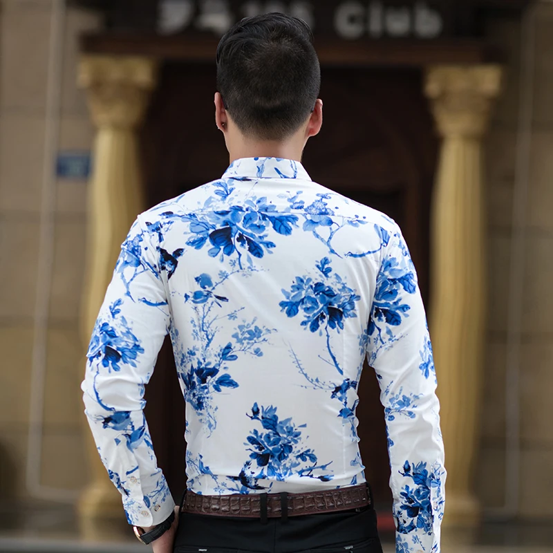 

7XL mens Flower Shirt Single-breasted Fashion Casual Shirt men 2020 new Camisa large size Shirts
