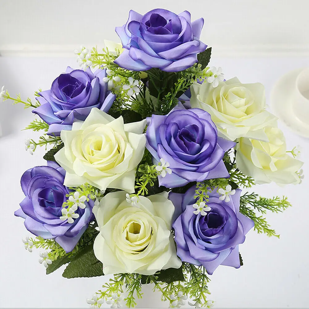 Искусственные шелковые цветы пионы свадебные искусственные розы 12