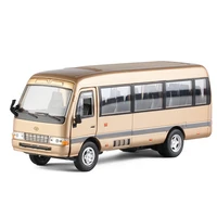 high quality 132 coaster bus alloy modelsimulation metal casting sound and light pull back luxury modelfree shipping