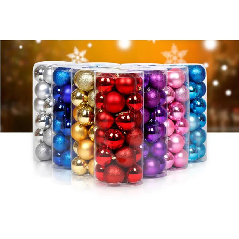 

24pcs 3cm 4cm Christmas Tree Decor Ball Bauble Xmas Party Hanging Ball Ornament decorations for Home Christmas decorations Gift