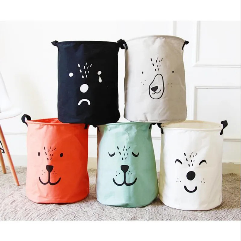 

New Large Laundry Hamper Bag Cartoon lovely Clothes Storage Baskets Home clothes barrel Bags kids toy storage laundry basket