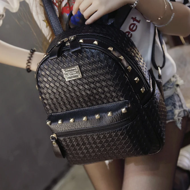 Женщины Рюкзак Леди Мода Корейский PU кожа моды девушка институт Стиль Сумка