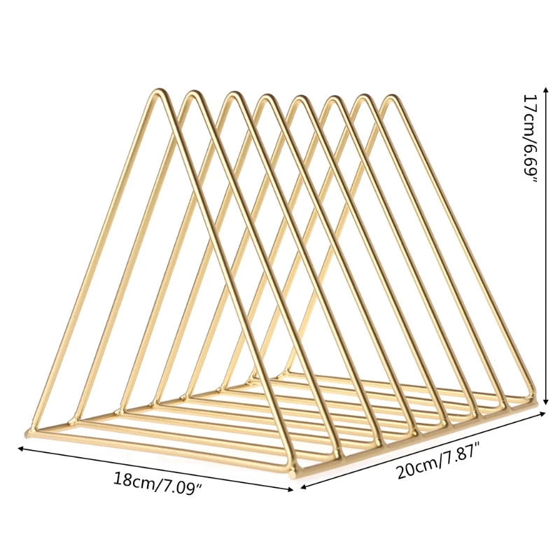 

Home Office Iron Storage Rack Book Magzine Holder Multifunction Organizer Decor
