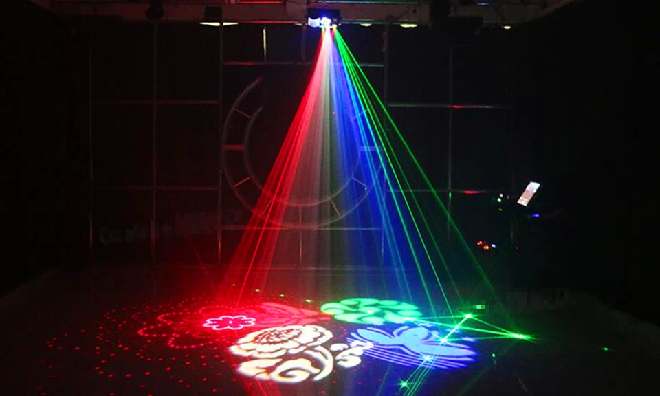 Светодиодный лазерный проектор диско светильник мини автовспышка RGB