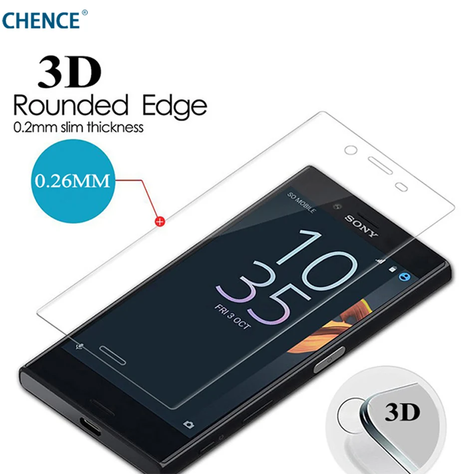 CHENCE 0 26 мм 3D с загнутыми краями на весь экран для Sony Xperia X компактный мини