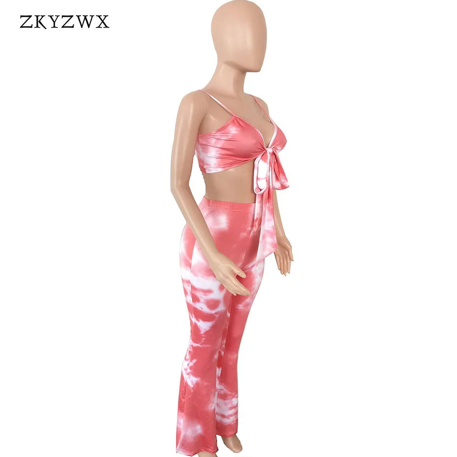 ZKYZWX сексуальный комплект из двух предметов летняя одежда бандаж укороченный топ