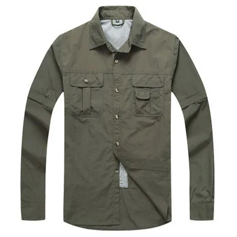 Съемные быстросохнущие походные рубашки для мужчин и женщин летняя дорожная