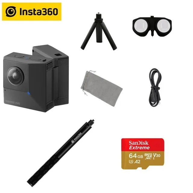 Insta360 EVO 3D VR панорамная видеокамера 5 7 K видео Insta 360 для Android/iPhone IP XS Max Plus