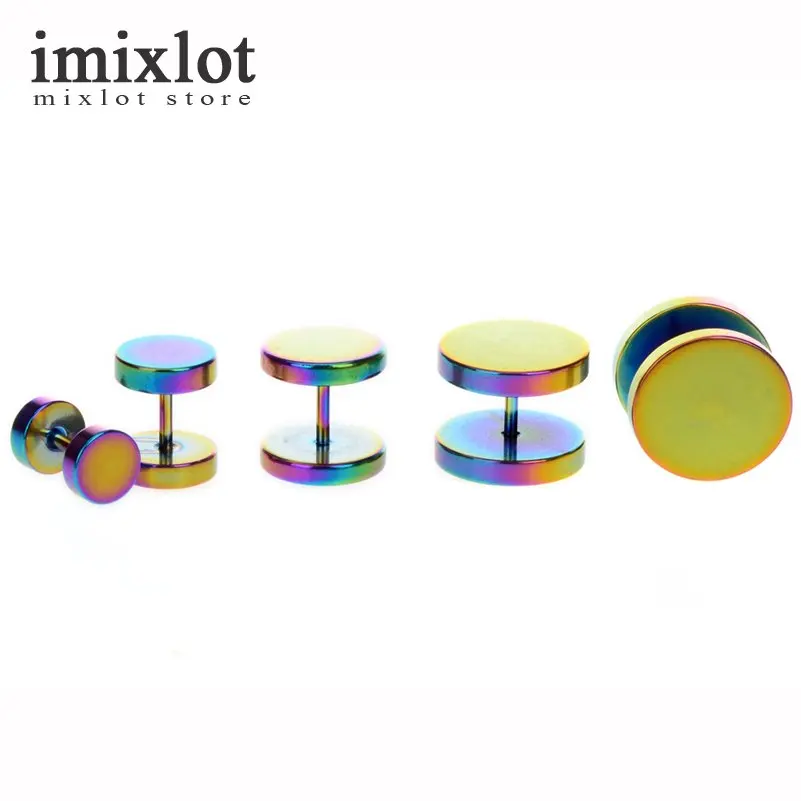 Imixlot 2 шт. 4 цвета хирургические стальные поддельные затычки для ушей