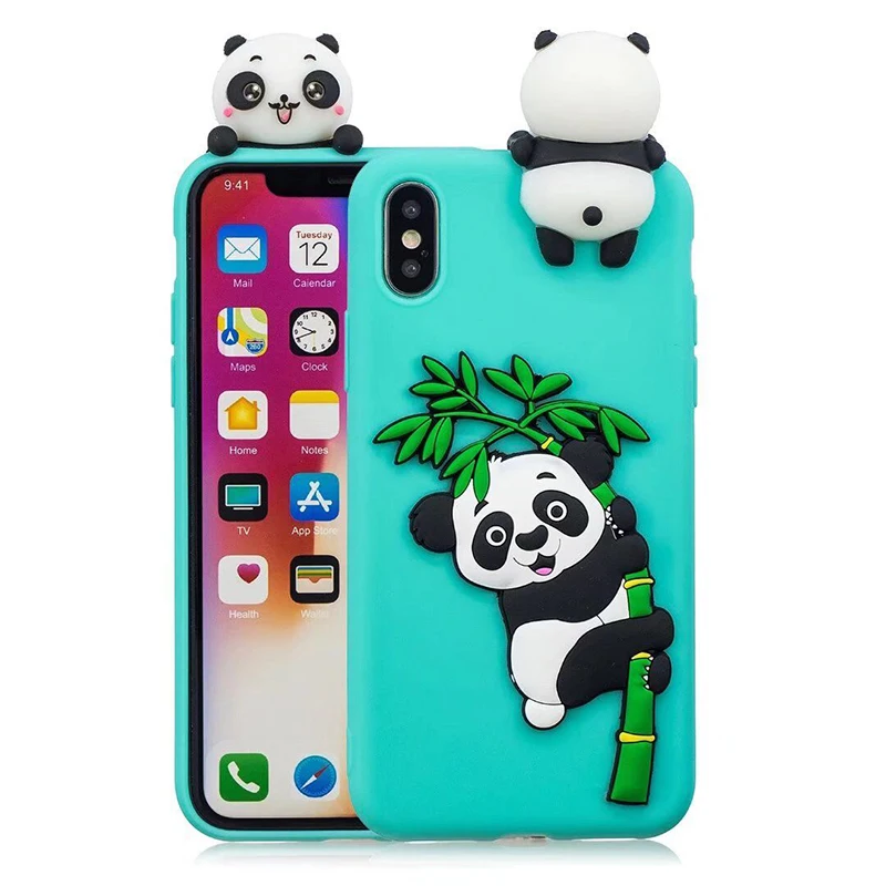3D игрушка панда чехол для телефона iPhone XS Max XR 6 6S 7 8 Plus X 5 5S SE задняя крышка модные