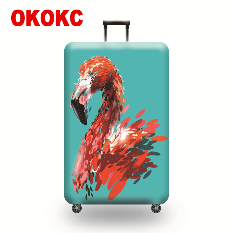 OKOKC Фламинго Модный Эластичный тканевый багажный Защитный чехол Suitable18-32 дюймов Чехол на колесиках аксессуары для путешествий