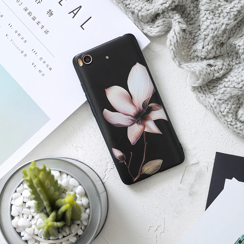 Чехлы для Xiaomi A1 A2 5X6X8 SE ТПУ Мягкий рельеф цветок телефон силиконовый чехол redmi note 4